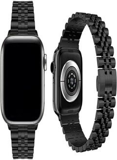 Generic Compatible with iwatch Straps Series 8/8 Ultra Stainless Steel Strap for Apple Watch 45mm/49mm Compatible with iwatch Straps Series 8/8 Ultra Stainless Steel Wrist Band Black 
