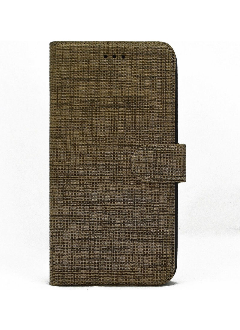 TahTicMer Samsung S8 G950 Case Sports Wallet Fabric Credit Card Money Compartment Stand Gold  - Image 1
