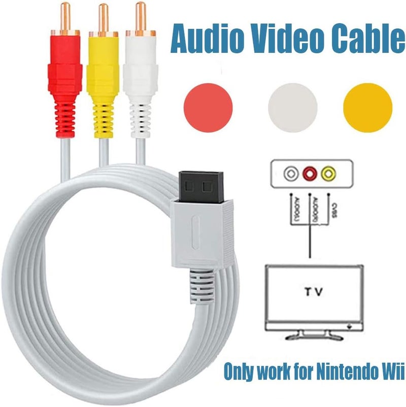 SSIOIZZ 4 in 1 Wii Replacement Cables Set - AC Power Adapter, Wii to HDMI Converter, Wired Motion Sensor Bar and Composite AV Cable - Image 3