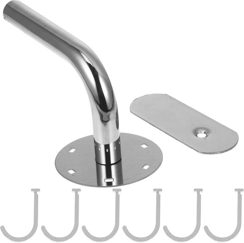 Stainless Steel Rotating Bathroom Hook No Punching Traceless Multi-Function Anti-Rust Hanging Hooks for Kitchen and Bathroom, 6pcs - Image 1