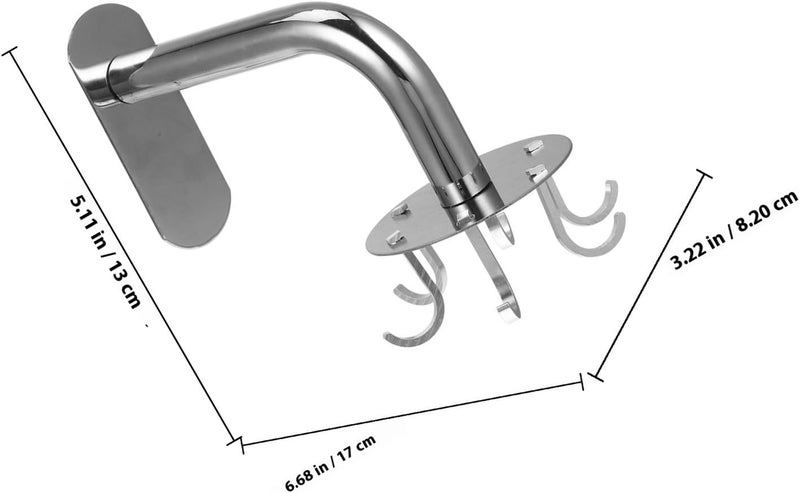 Stainless Steel Rotating Bathroom Hook No Punching Traceless Multi-Function Anti-Rust Hanging Hooks for Kitchen and Bathroom, 6pcs - Image 2