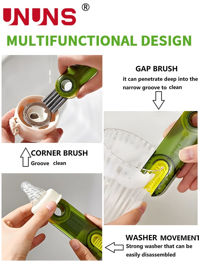 UNUNS 2PCS 3 in 1 Cleaning Brush,Cup Lid Cleaning Brush Set,Bottle Cleaning Brushes,Cup Brushes Bottle Brushes,Multi-Functional Crevice Cleaning Brush  - Image 5
