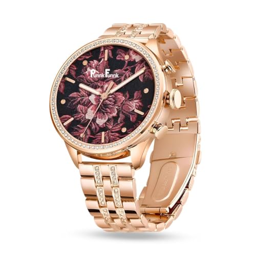 PunnkFunnk GEN 12 Smart Watch Specially Made for Girls & Womens Music Smartwatch with Golden Strap | 1.30 Inch Amoled Sunlight Proof Display (Diamond Gold) - Image 1