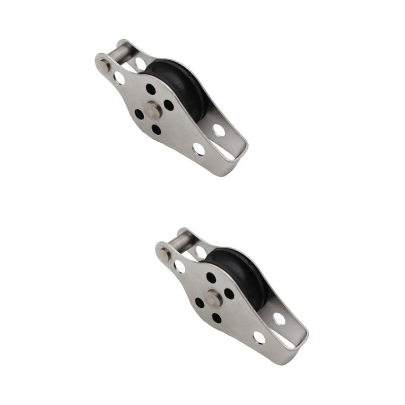 Heavy Duty Single Pulley Stainless Steel Nylon Rope 2PCS for Lifting Rigging Boating Fishing - Image 2