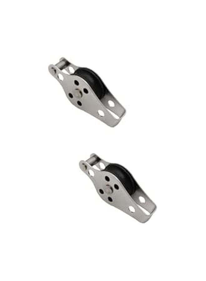Heavy Duty Single Pulley Stainless Steel Nylon Rope 2PCS for Lifting Rigging Boating Fishing - Image 1