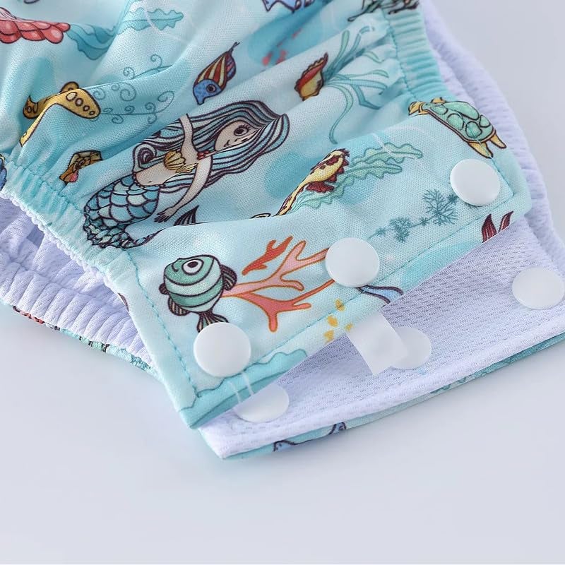 Chinmay Kids Baby 3 Swim Diaper Combo Waterproof Reusable Leakproof Adjustable Pool Pant For Infant Boys Girls Swimsuit, Age Group - (4 months - 3 Years) | Peach-White-Teal - Image 2