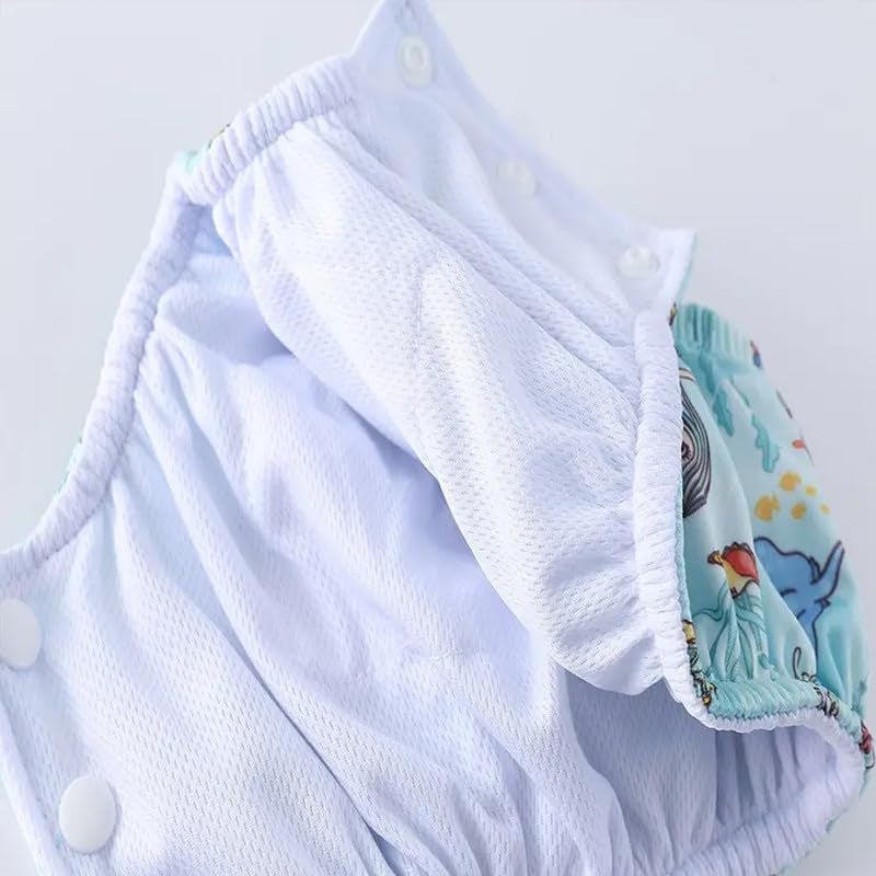 Chinmay Kids Baby 3 Swim Diaper Combo Waterproof Reusable Leakproof Adjustable Pool Pant For Infant Boys Girls Swimsuit, Age Group - (4 months - 3 Years) | Peach-White-Teal - Image 4