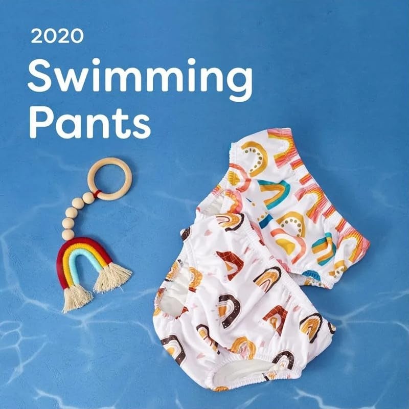 Chinmay Kids Baby 3 Swim Diaper Combo Waterproof Reusable Leakproof Adjustable Pool Pant For Infant Boys Girls Swimsuit, Age Group - (4 months - 3 Years) | Peach-White-Teal - Image 3