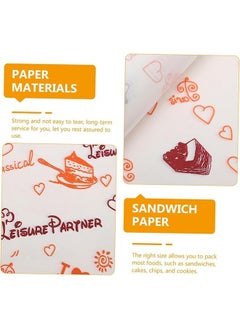 ZVEV 60 PCS Baking Wrapping Paper, Bread Sandwich Burger Fries Food Grade Oil Proof Paper Grease Greaseproof Wrappers Wrapping Baking Tools Gift Tissue （38*28cm）  - Image 2