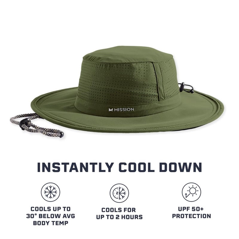 MISSION Bronze Green Cooling UPF Boonie Hat - Unisex Sun Hat for Hiking, Beach & Fishing - Sweat & Water Activated Technology - Image 2
