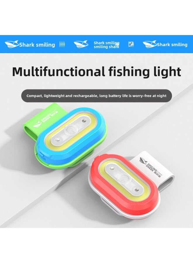 Multi-functional Mini Hook Fishing Light Floodlight Magnetic Fishing Rod Light With Induction Night Fishing Protection Light Red And Blue Warning Light-Color:Tip-152a Mini Multifunctional Fishing Light-magnetic Suction Type 【blue; Built-in Battery 300mah】 - Image 2