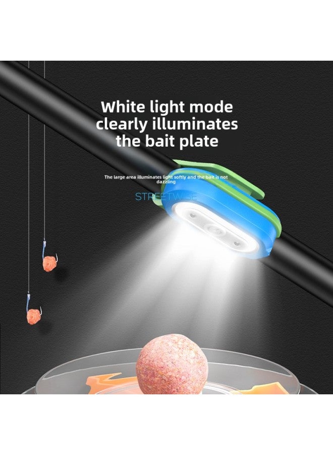 Multi-functional Mini Hook Fishing Light Floodlight Magnetic Fishing Rod Light With Induction Night Fishing Protection Light Red And Blue Warning Light-Color:Tip-152a Mini Multifunctional Fishing Light-magnetic Suction Type 【blue; Built-in Battery 300mah】 - Image 3