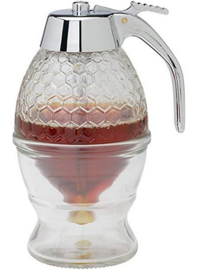 Honey Dispenser, Syrup Dispenser, Beautiful Honeycomb Honey jar, Honey jar with Stand (2Pack) - Image 2
