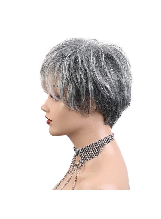 Haircube باروكات سهلة العناية بقصة بيكسي باروكات شعر بشري للنساء باروكات قصيرة رمادية جميلة للنساء طبيعية وواقعية - Image 5