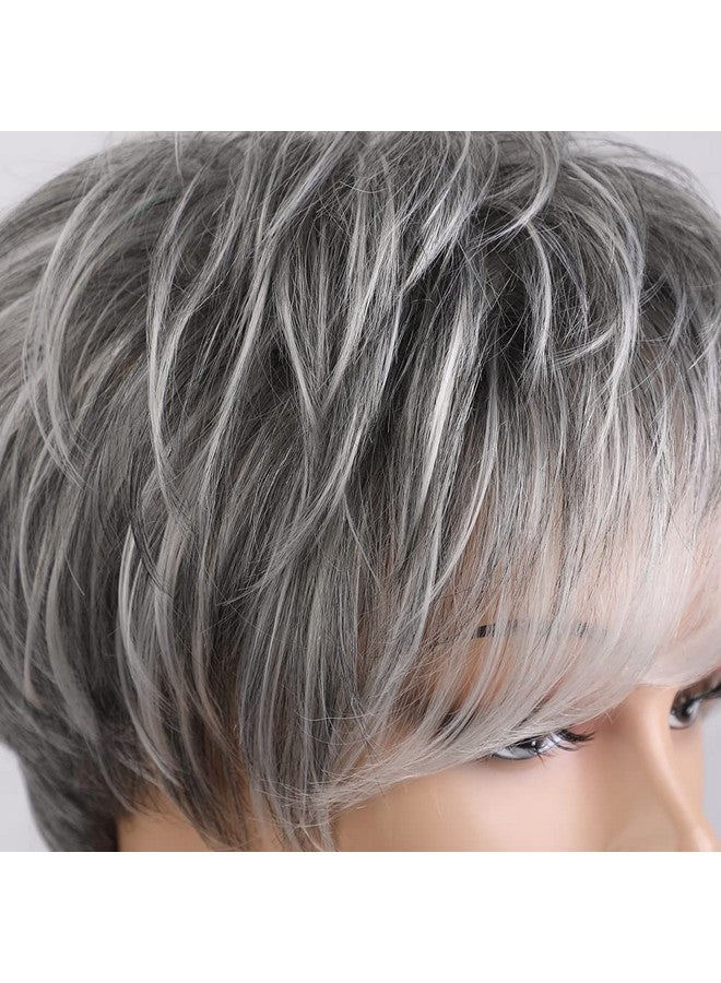 Haircube باروكات سهلة العناية بقصة بيكسي باروكات شعر بشري للنساء باروكات قصيرة رمادية جميلة للنساء طبيعية وواقعية - Image 4