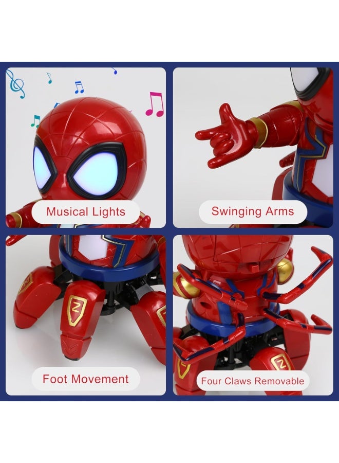 SYOSI Spider-Man Robot Toy with Lights & Music – Dancing Spider Robot for Kids, Toddlers, and Preschoolers, Sound Toy for Boys & Girls, Birthday Gift for 2-6 Year Olds  - Image 2