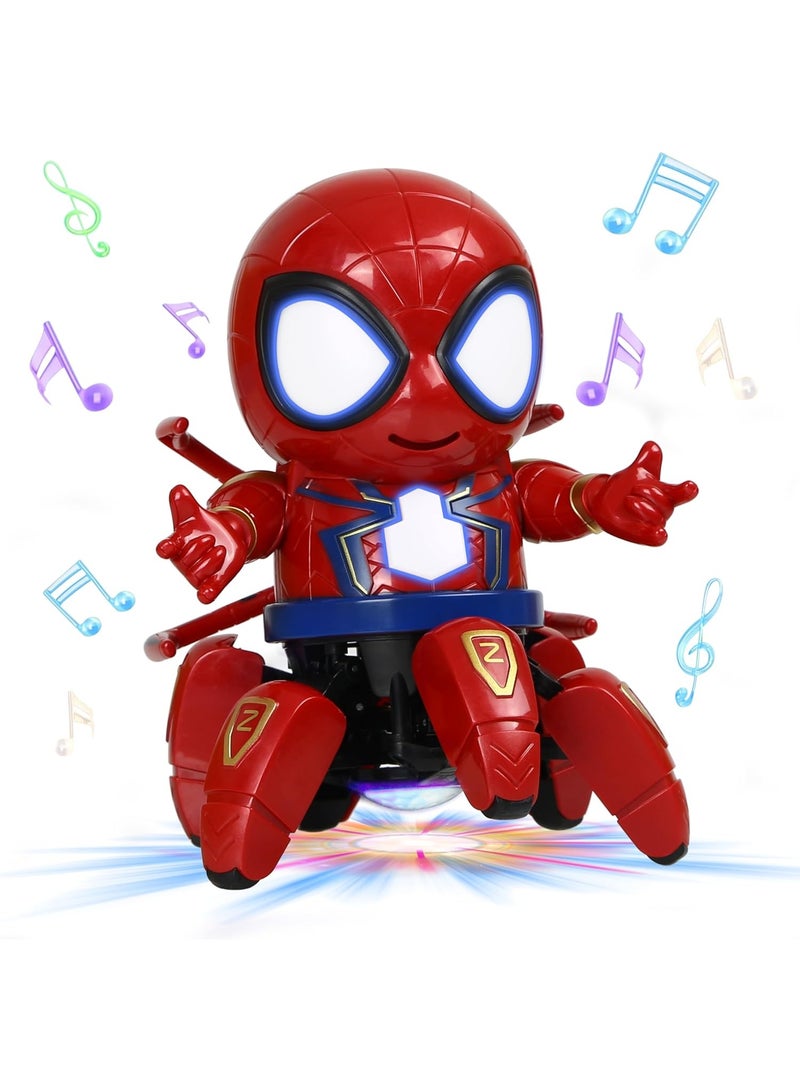SYOSI Spider-Man Robot Toy with Lights & Music – Dancing Spider Robot for Kids, Toddlers, and Preschoolers, Sound Toy for Boys & Girls, Birthday Gift for 2-6 Year Olds  - Image 1