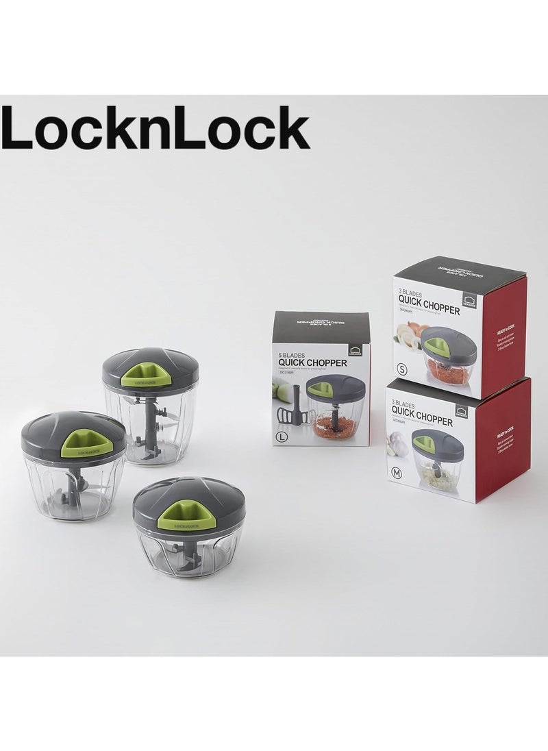 LOCK & LOCK Lock & Lock 3 Blades Quick Chopper, Non-Electrical, 650ml, BPA-Free, Easy Pull Tab Mechanism  - Image 3