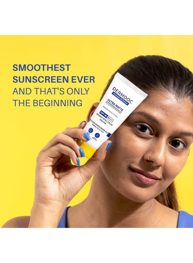 DermDoc Ultra Matte Sheer Sunscreen with SPF 40 & PA+++ Broad Spectrum 45g - Image 2