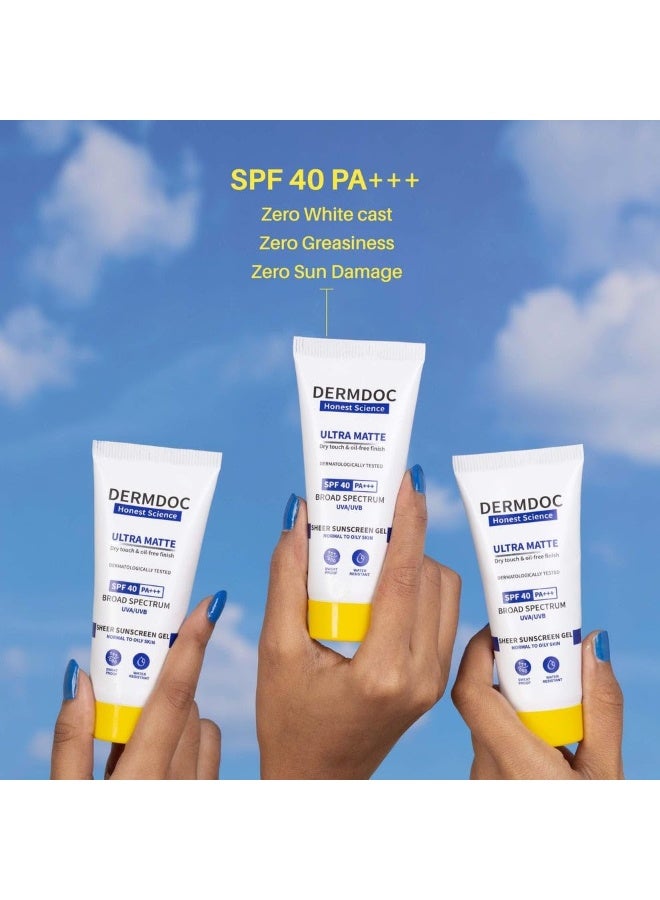 DermDoc Ultra Matte Sheer Sunscreen with SPF 40 & PA+++ Broad Spectrum 45g - Image 4