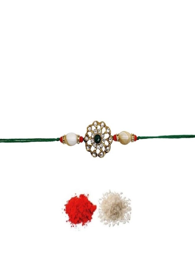 FURE Traditional Hathful Lumba & Rakhi Set (Green) - Image 4