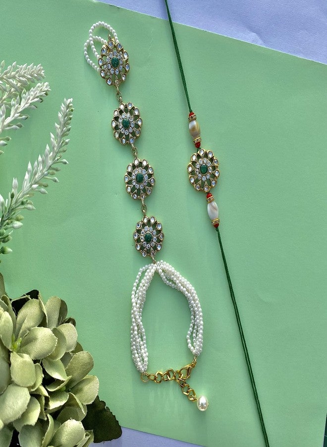 FURE Traditional Hathful Lumba & Rakhi Set (Green) - Image 2