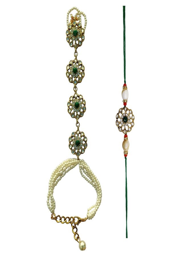FURE Traditional Hathful Lumba & Rakhi Set (Green) - Image 1