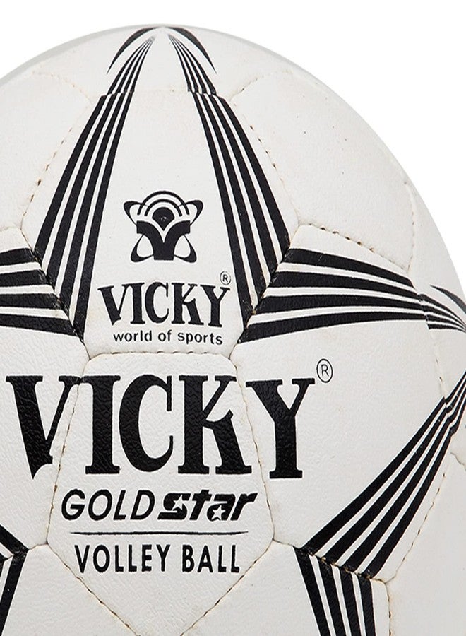 Vicky Gold Star Volley Ball White & Black - Image 3
