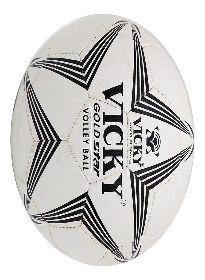 Vicky Gold Star Volley Ball White & Black - Image 5