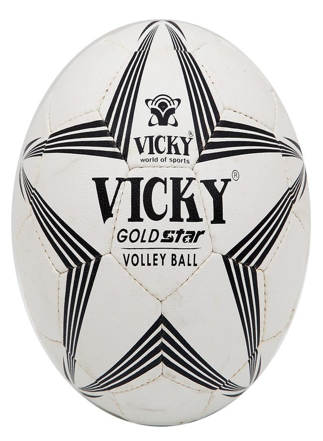 Vicky Gold Star Volley Ball White & Black - Image 1
