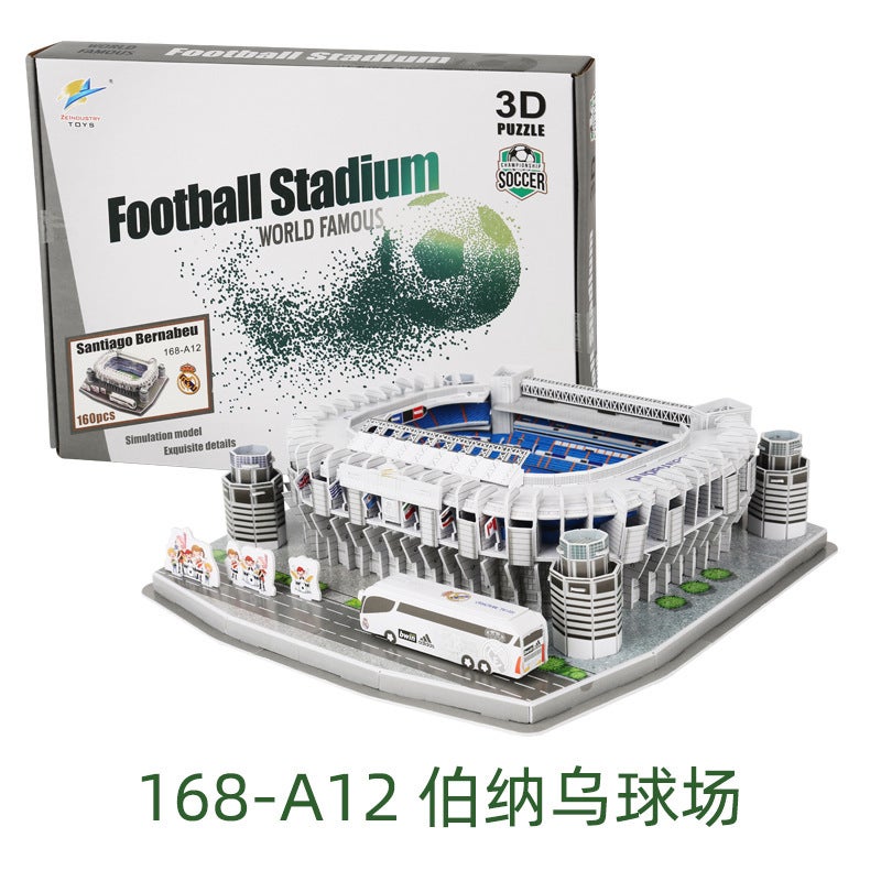 3D Stereo Puzzle Qatar World Cup Football Field Building Paper Building Model Kidsren'S Puzzle Toy - Image 1