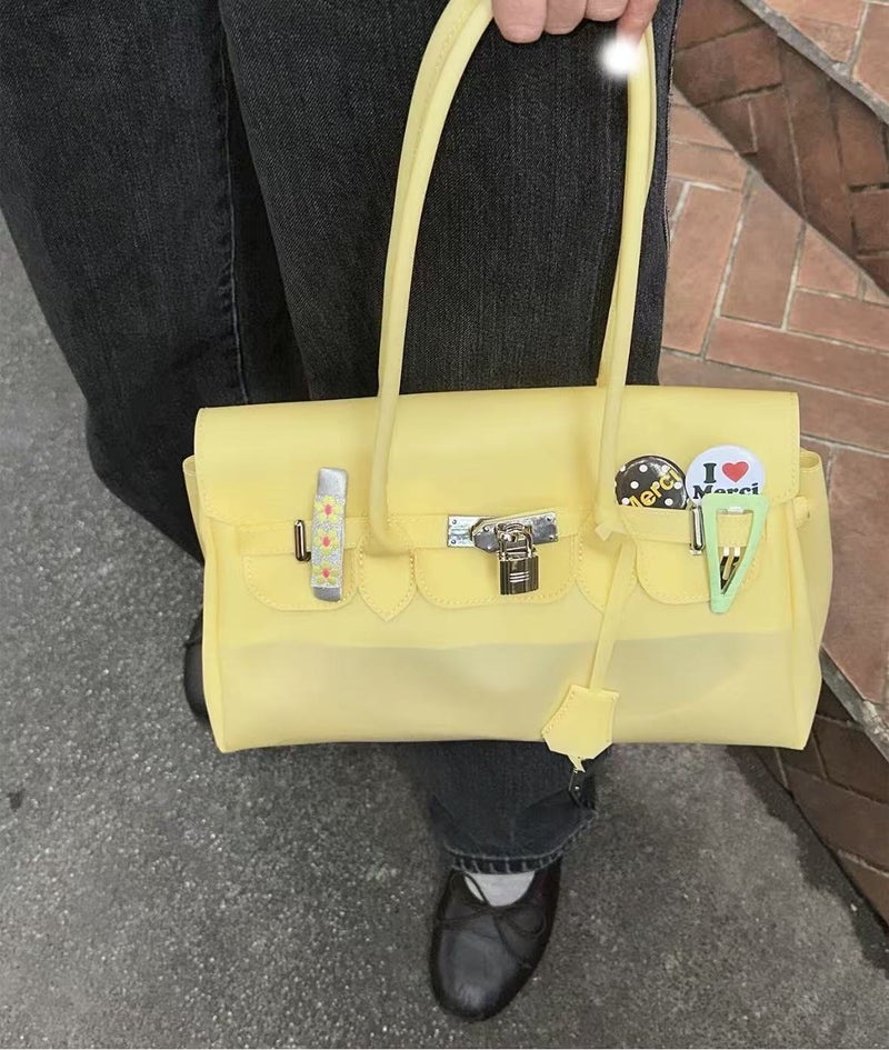 Korean Horizontal Style Jelly Tote Bag - Image 2
