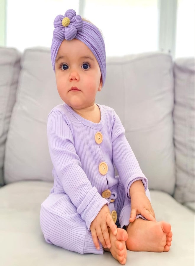 BAKEFY - 6 Colors Baby Flower Headbands Baby Girls Nylon Headband Soft Hairbands Hair Accessories for Newborn Infant Toddler Kids - Image 4