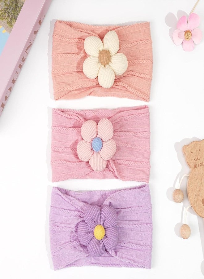 BAKEFY - 6 Colors Baby Flower Headbands Baby Girls Nylon Headband Soft Hairbands Hair Accessories for Newborn Infant Toddler Kids - Image 5
