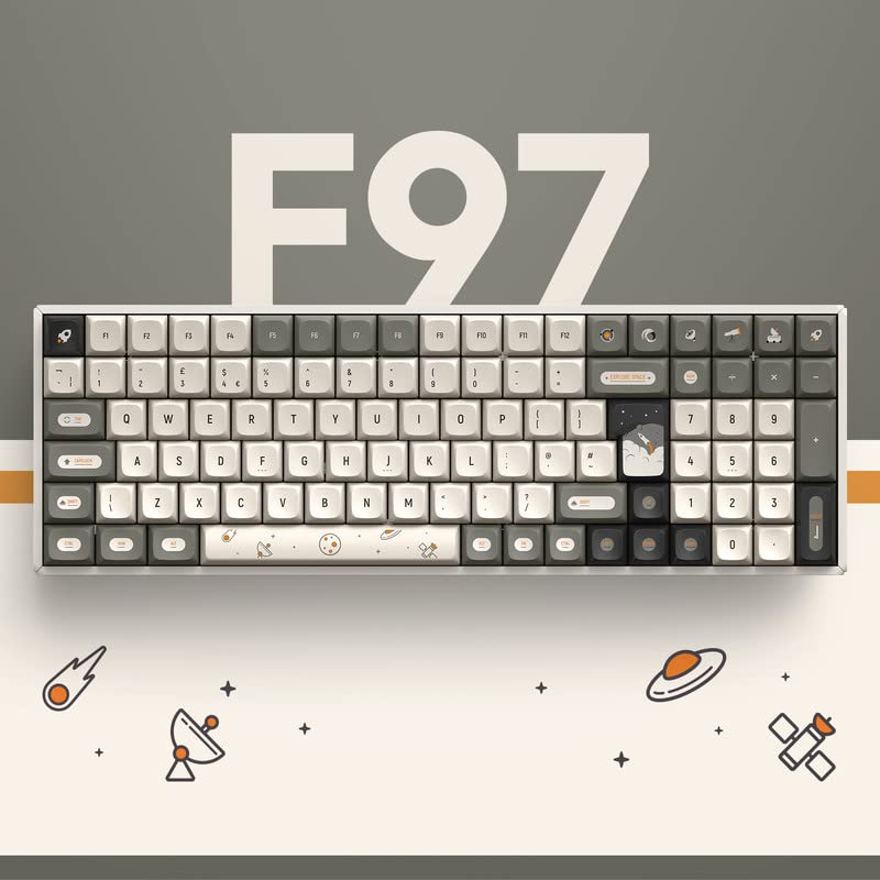 iQunix F97 Hitchhiker Wireless Mechanical Keyboard (UK Layout), Wireless 2.4GHz /Bluetooth 5.1/Wired USB-C Gaming Keyboard 101 Keys, PBT Keycaps Hot-Swappable Cherry MX Reds - Image 2