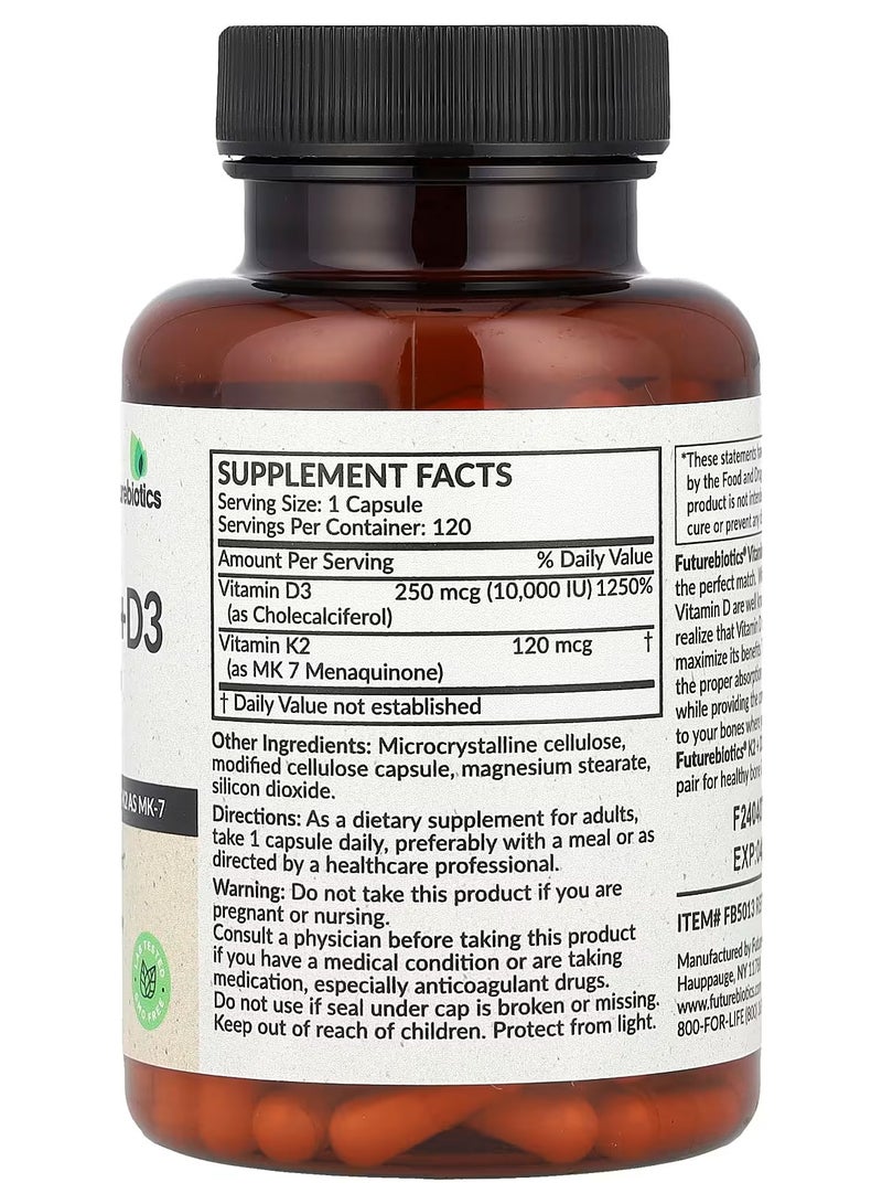 Futurebiotics Vitamin K2 + D3, Extra Strength, 120 Capsules - Image 2