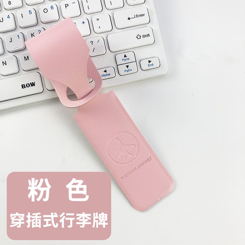 Custom Logo 6-Color PVC Leather Luggage Tags Pink 
