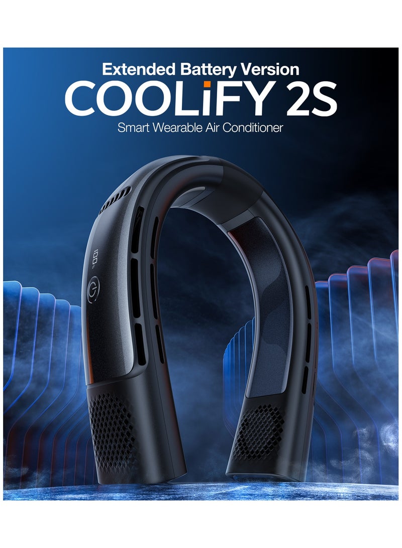 مكيف الهواء COOLIFY 2S للرقبة، يبرد 30 درجة فهرنهايت في 1 ثانية، مروحة محمولة قوية، مكيف هواء وسخان شخصي بسرعة 3، تحكم عبر التطبيق، قابل لإعادة الشحن، أسود نجمي - Image 4