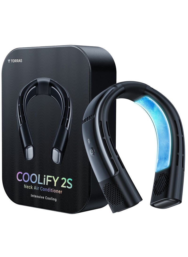 مكيف الهواء COOLIFY 2S للرقبة، يبرد 30 درجة فهرنهايت في 1 ثانية، مروحة محمولة قوية، مكيف هواء وسخان شخصي بسرعة 3، تحكم عبر التطبيق، قابل لإعادة الشحن، أسود نجمي - Image 2