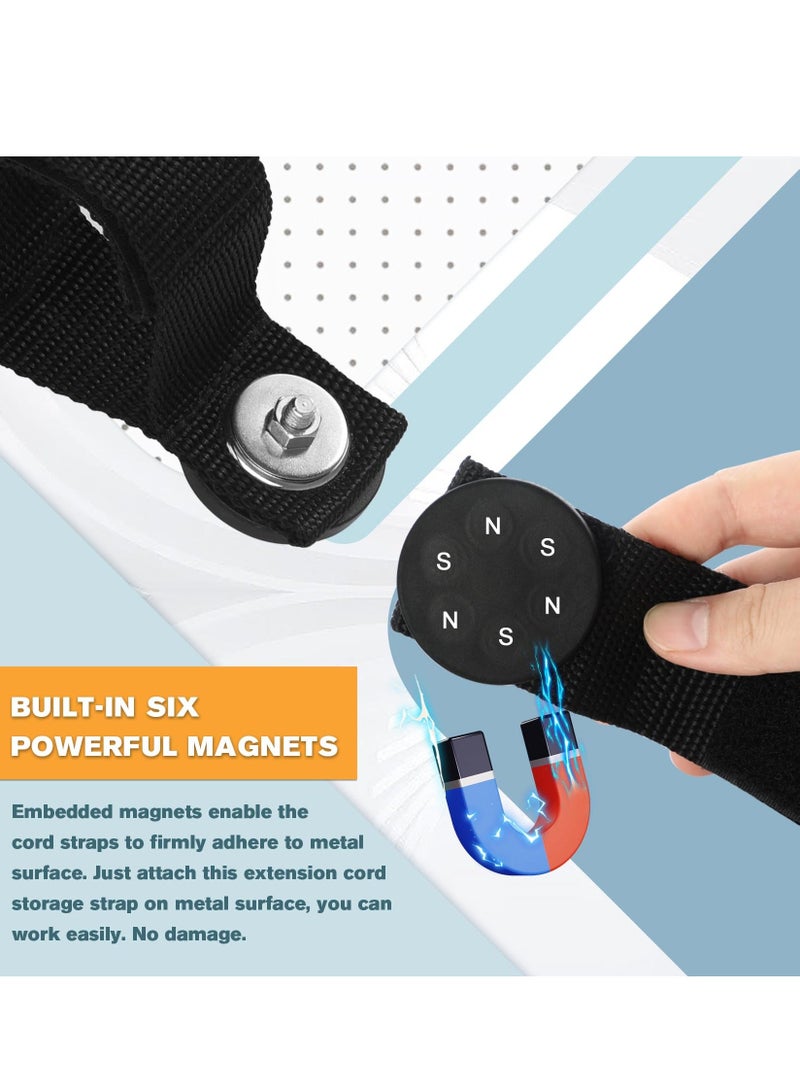 3 Pack Heavy Duty Magnetic Hook Straps for Extention Cords, 2.6-inch Magnet Hooks Heavy Duty Magnetic Hangers Cable Straps Holder Stick to Metal Pegboard, Great for Storage Wires Cords Hoses - Image 4