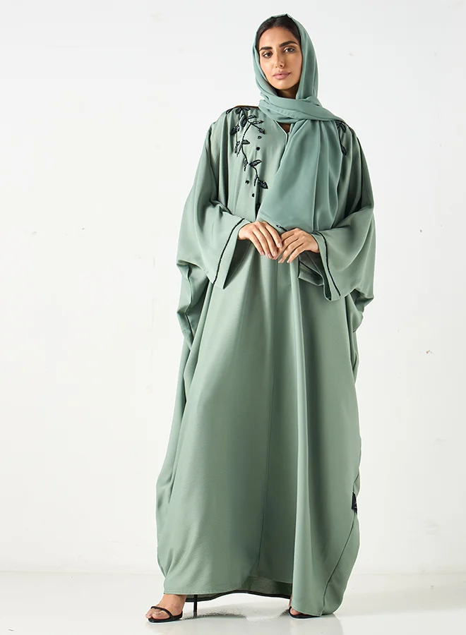 Hadiyath Al Madinah Embroidered Bisht Abaya - HM