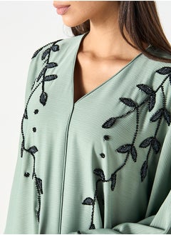 Hadiyath Al Madinah Embroidered Bisht Abaya - HM  - Image 3