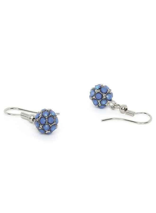 Mahi Royal Sparklers Blue Crystals Ball Earrings for Women (ER1109753RBlu) - Image 4