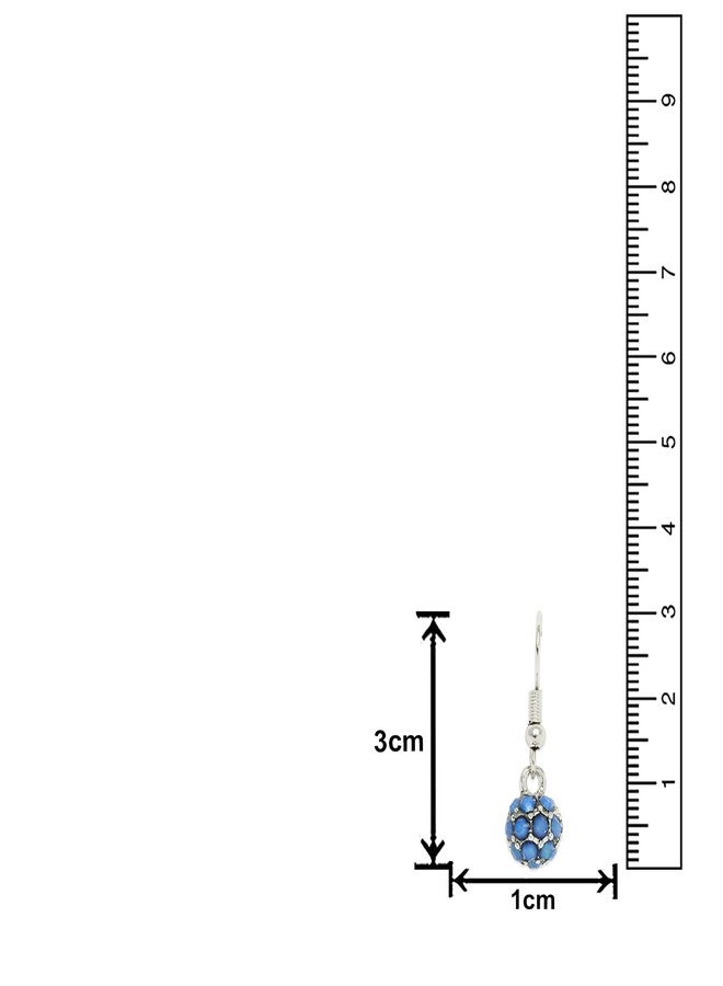Mahi Royal Sparklers Blue Crystals Ball Earrings for Women (ER1109753RBlu) - Image 5