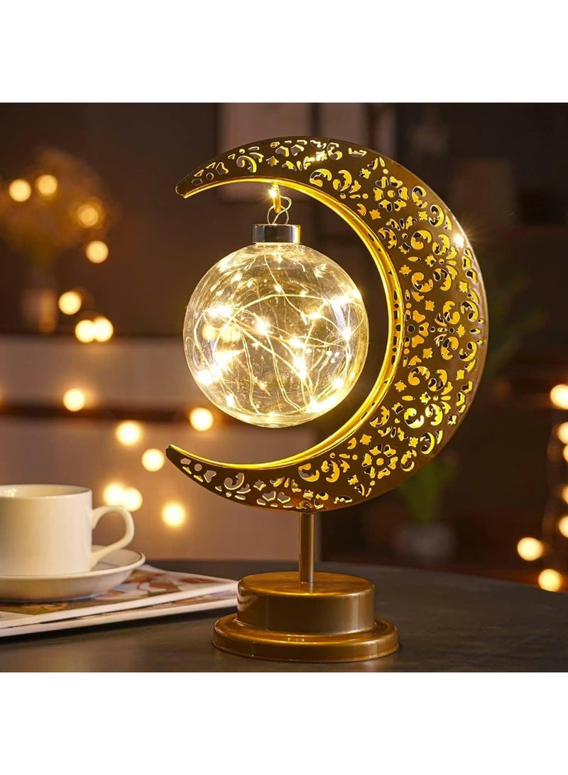 YOUGE Moon Lamp,Ramadan Decorations for Home,Eid Mubarak Decorations,Ramadan Lights Decorations,Enchanted Lunar Lamp,Ramadan Home Table Decor,Galaxy Light,Moon Night Light,Battery Operated Lamp - Image 1