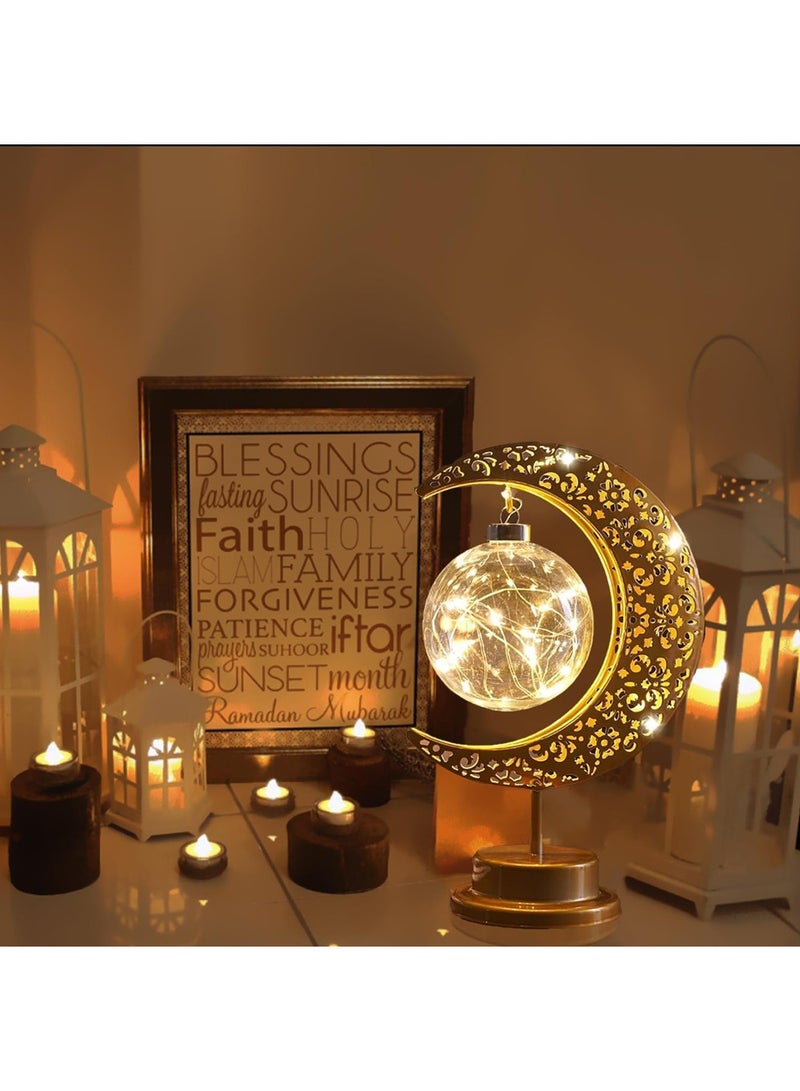 YOUGE Moon Lamp,Ramadan Decorations for Home,Eid Mubarak Decorations,Ramadan Lights Decorations,Enchanted Lunar Lamp,Ramadan Home Table Decor,Galaxy Light,Moon Night Light,Battery Operated Lamp - Image 4