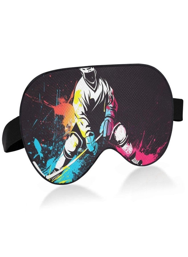 KUEJOP Sleep Masks Colorful Hockey Player Eye Cover for Sleeping - Image 1