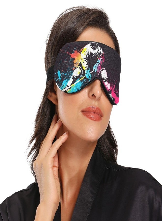KUEJOP Sleep Masks Colorful Hockey Player Eye Cover for Sleeping - Image 2