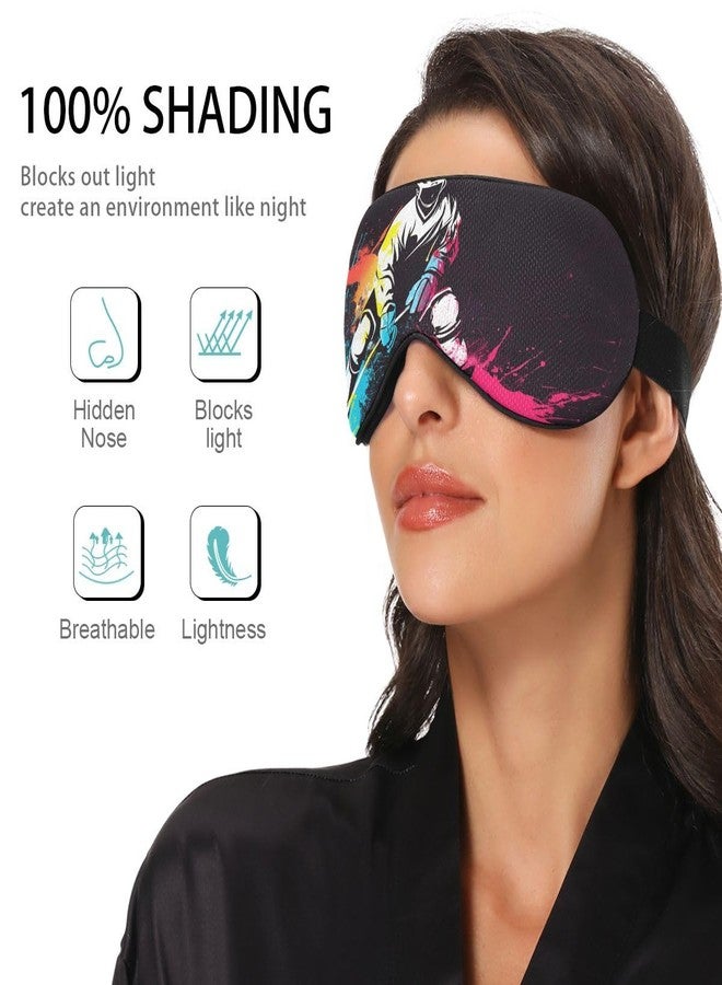 KUEJOP Sleep Masks Colorful Hockey Player Eye Cover for Sleeping - Image 5