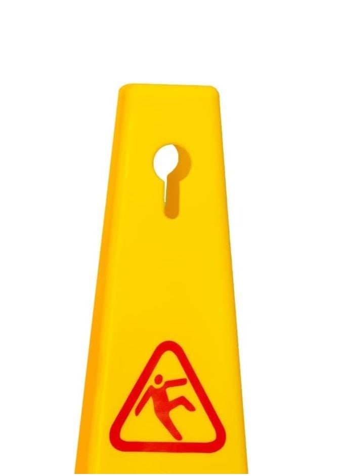 Festive Gallery - Caution 4 Sides View Wet Floor Safety Cone | Highly Visible Yellow Wet Floor Sign for Safety | Easily Noticable Floor Sign 68x28x28 cm - Image 1